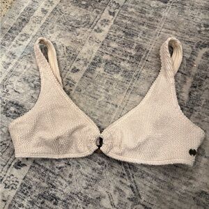 Billabong Cream Textured Bralette Top with Front Clasp